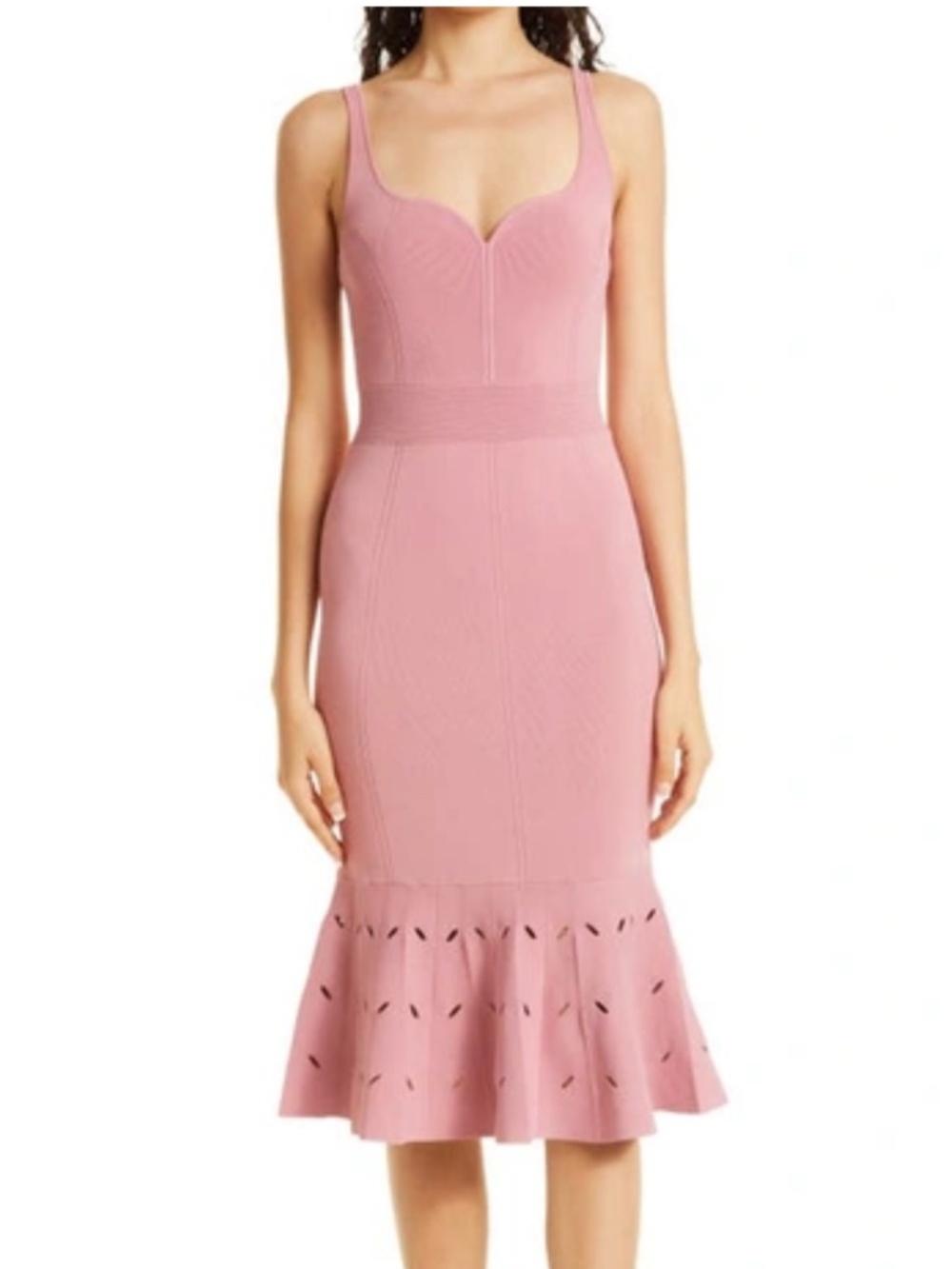 Ted Baker London Emesta Body-con Dress Flared Laser Cut Hem Sz 3